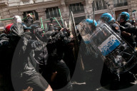 Lashes With The Police During The Demonstration Against The Security Decree In Rome