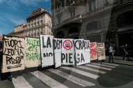 Lashes With The Police During The Demonstration Against The Security Decree In Rome