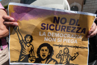 Lashes With The Police During The Demonstration Against The Security Decree In Rome