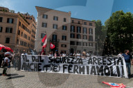 Lashes With The Police During The Demonstration Against The Security Decree In Rome