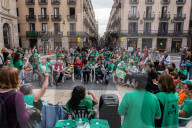 Press Conference Of The PAH And The Sindicat De Llogateres In Barcelona.
