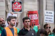 Press Conference Of The PAH And The Sindicat De Llogateres In Barcelona.