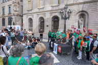 Press Conference Of The PAH And The Sindicat De Llogateres In Barcelona.