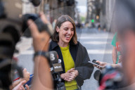 Irene Montero's Press Conference In Barcelona.