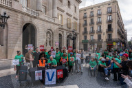 Press Conference Of The PAH And The Sindicat De Llogateres In Barcelona.