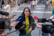 Irene Montero's Press Conference In Barcelona.