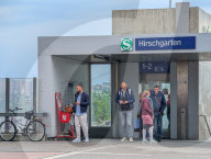 Hirschgarten Suburban Train Station In Munich 