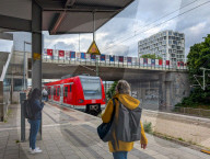 Hirschgarten Suburban Train Station In Munich 