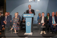 Reform UK Press Conference in London, UK.