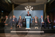 Reform UK Press Conference in London, UK.