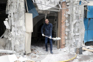 Impact of Russian overnight attack in Shevchenkivskyi district of Kyiv