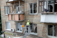 Impact of Russian overnight attack in Shevchenkivskyi district of Kyiv