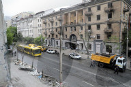 Impact of Russian overnight attack in Shevchenkivskyi district of Kyiv