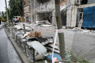 Impact of Russian overnight attack in Shevchenkivskyi district of Kyiv