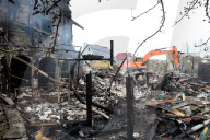 Aftermath of Russian night attack on Markhalivka village