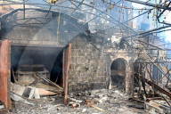 Aftermath of Russian night attack on Markhalivka village