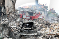 Aftermath of Russian night attack on Markhalivka village