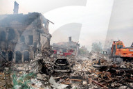 Aftermath of Russian night attack on Markhalivka village