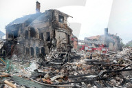 Aftermath of Russian night attack on Markhalivka village