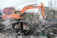 Aftermath of Russian night attack on Markhalivka village