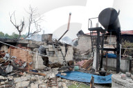 Aftermath of Russian night attack on Markhalivka village