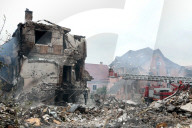 Aftermath of Russian night attack on Markhalivka village
