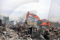 Aftermath of Russian night attack on Markhalivka village