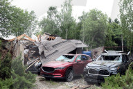 Aftermath of Russian night attack on Markhalivka village