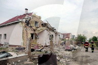 Aftermath of Russian night attack on Markhalivka village