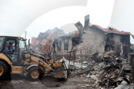 Aftermath of Russian night attack on Markhalivka village