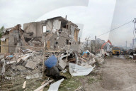 Aftermath of Russian night attack on Markhalivka village