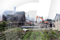 Aftermath of Russian night attack on Markhalivka village