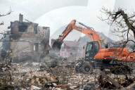 Aftermath of Russian night attack on Markhalivka village