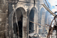 Aftermath of Russian night attack on Markhalivka village