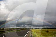 Rainbow Over The Sky In Poland