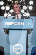 Reform UK Press Conference in London, UK.