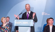 Reform UK Press Conference at he Royal Horseguards Hotel, London, UK.