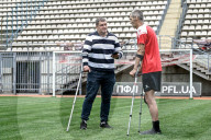 Ukraine war veterans hold amputee football training session