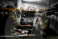 Ukraine military drone operators on front line