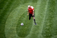 Ukraine war veterans hold amputee football training session