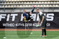Ukraine war veterans hold amputee football training session