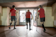 Ukraine war veterans hold amputee football training session