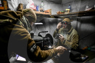 Ukraine military drone operators on front line