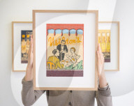 Playing with Fire by British artist Aaron Kasmin exhibition at Sims Reed Gallery, St James, London, UK.