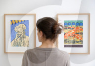 Playing with Fire by British artist Aaron Kasmin exhibition at Sims Reed Gallery, St James, London, UK.
