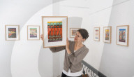 Playing with Fire by British artist Aaron Kasmin exhibition at Sims Reed Gallery, St James, London, UK.