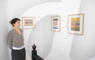 Playing with Fire by British artist Aaron Kasmin exhibition at Sims Reed Gallery, St James, London, UK.
