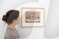 Playing with Fire by British artist Aaron Kasmin exhibition at Sims Reed Gallery, St James, London, UK.
