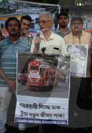 Protest To Save Tram Services In Kolkata, India
