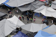 Members Of The National Coordinator Of Education Workers (CNTE) Expand Their Encampment In Mexico City's Zócalo